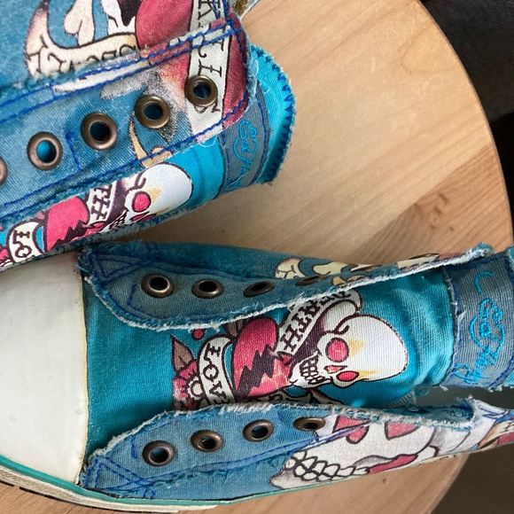 Rare size and color Ed Hardy slip on sneakers! - Picture 2 of 7